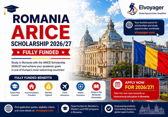 Romania ARICE Scholarship 2026/27 (Fully Funded) - Degree Level: Bachelor’s, Master’s, PhD