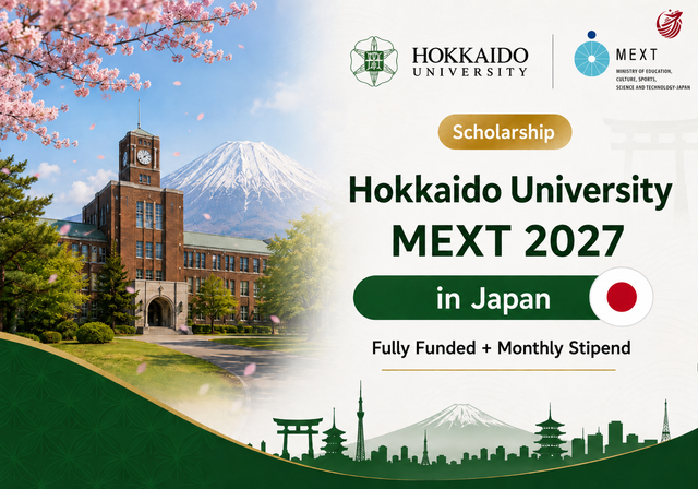 Hokkaido University MEXT Scholarship 2027 in Japan (Fully Funded + Monthly Stipend) - Level of study: Master's and PhD