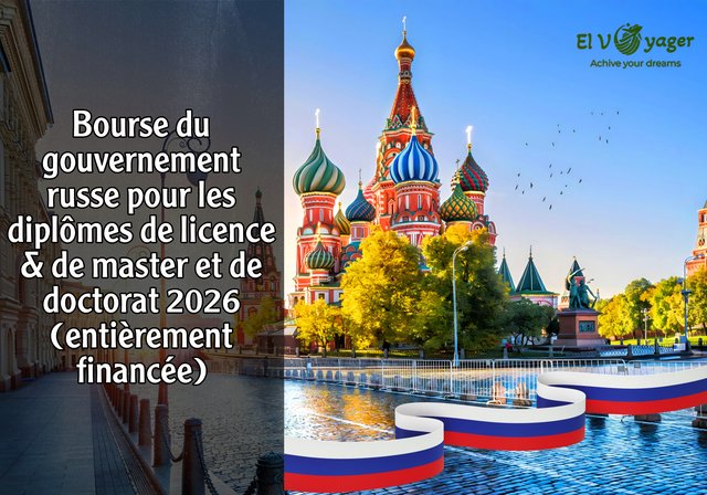 Bourse du gouvernement russe pour les diplômes de licence & de master et de doctorat 2026 (entièrement financée) - Année préparatoire à l'apprentissage du russe