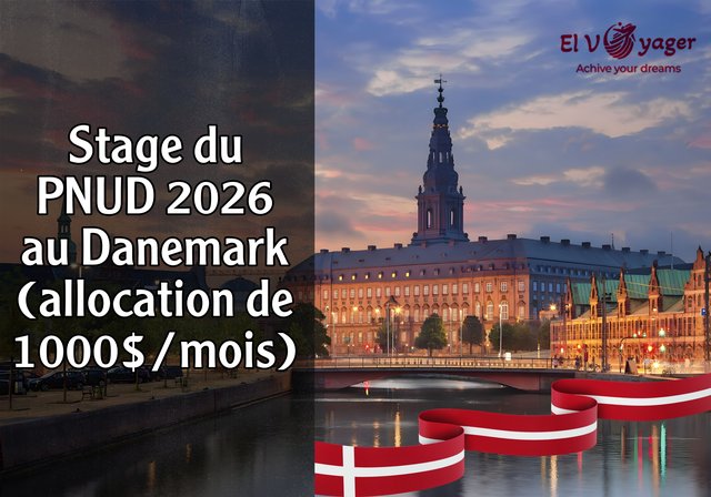 Stage du PNUD 2026 au Danemark (allocation de 1000 $/mois) - Durée : Six mois à Copenhague