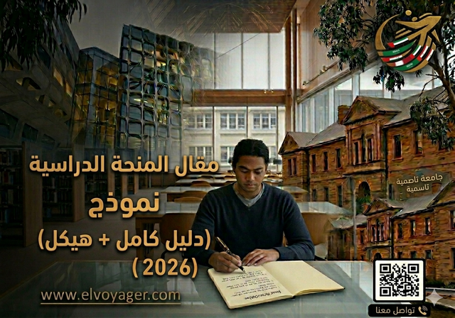 نموذج مقال المنحة الدراسية (دليل كامل + هيكل 2026) - بيان شخصي / مقال عن المنحة الدراسية