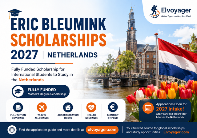 Eric Bleumink Scholarships 2027 in Netherlands (Fully Funded) - Study Level: Master’s Degree