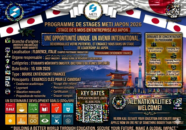 Programme de stages METI Japon 2026 (entièrement financé) - Stage