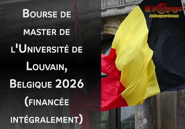 Bourse de master de l'Université de Louvain, Belgique 2026 (financée intégralement) - Niveau d'études : Master