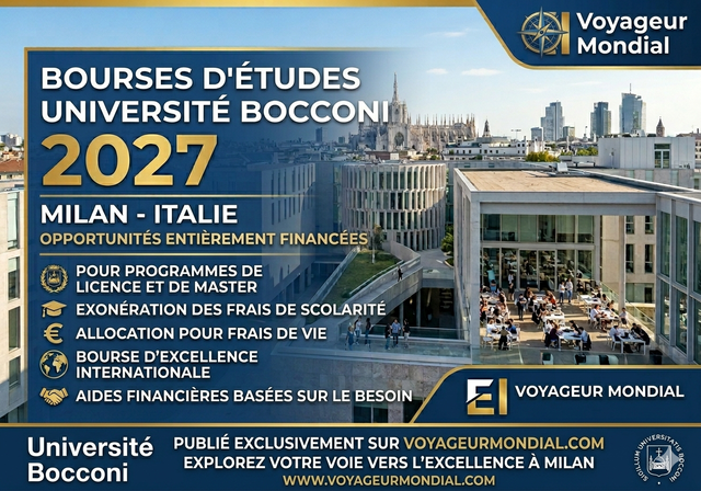 Bourses d'études de l'Université Bocconi 2027 / Milan - Italie - Niveau d'études : Licence / Master