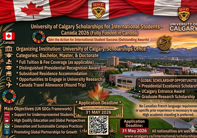 University of Calgary Scholarships for International Students 2026 - Level of Study: Undergraduate