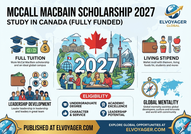 McCall MacBain Scholarship 2027 in Canada (Fully Funded) - Degree Level: Master .