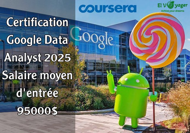 Certification Google Data Analyst 2025 | Salaire moyen d'entrée de gamme 95000 $ - Un programme de certificat professionnel qui change votre vie