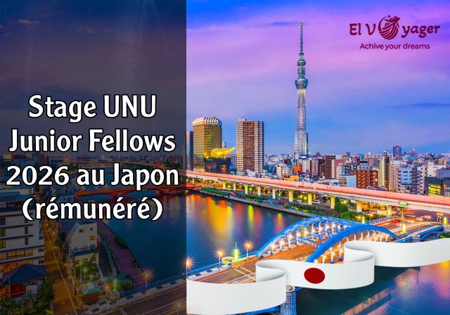 Stage UNU Junior Fellows 2026 au Japon (rémunéré) - Lieu : Siège de l'Université des Nations Unies, Tokyo