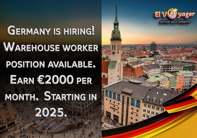 Warehouse worker required to work in Germany, 2000 euros per month, 2025 - Visa support