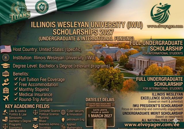 Illinois Wesleyan University Scholarships 2027 (Full Tuition Covered ) - Level of Study: Undergraduate
