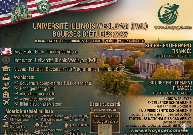 Bourses d'études de l'Université Wesleyan de l'Illinois 2027 (Frais de scolarité entièrement couverts) - Niveau d'études : Licence