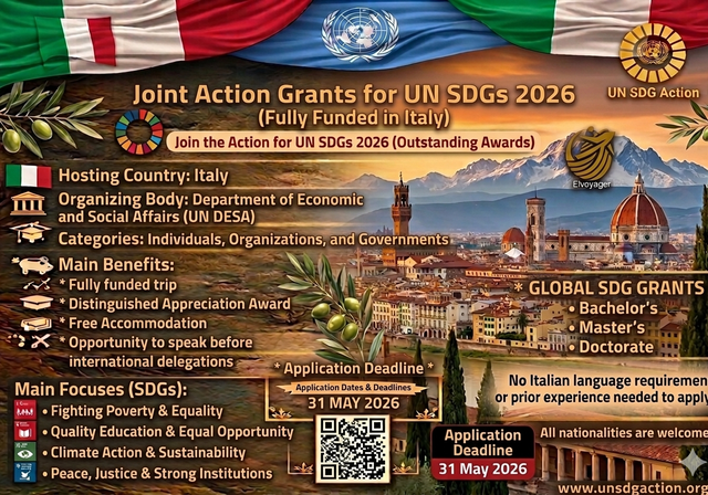 United Nations SDG Action Awards 2026 (Fully Funded in Italy) - Deadline: 17th May 2026
