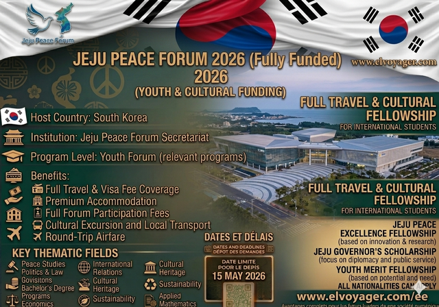 Jeju Peace Forum 2026 in South Korea (Fully Funded) - Deadline: 30th April 2026