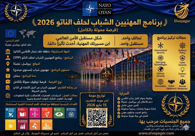 برنامج الناتو للمهنيين الشباب 2026 (فرصة ممولة بالكامل) - المدة: محددة المدة (عادةً 3 سنوات)