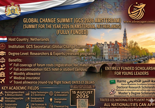 Global Change Summit in Netherlands (GCS 2026 Amsterdam) - Funding: Fully Funded / Partial / Self-Funded