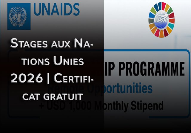 Stages aux Nations Unies 2026 | Certificat gratuit - Durée du stage : 2 à 6 mois