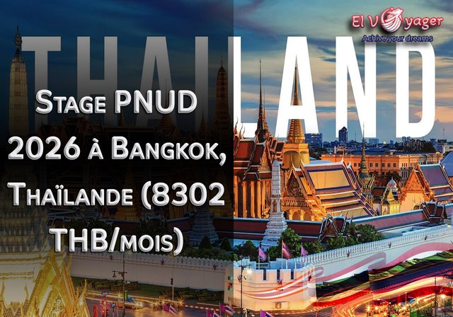 Programme de stages du PNUD 2026 à Bangkok, Thaïlande (8 302 THB/mois) - Durée : six mois