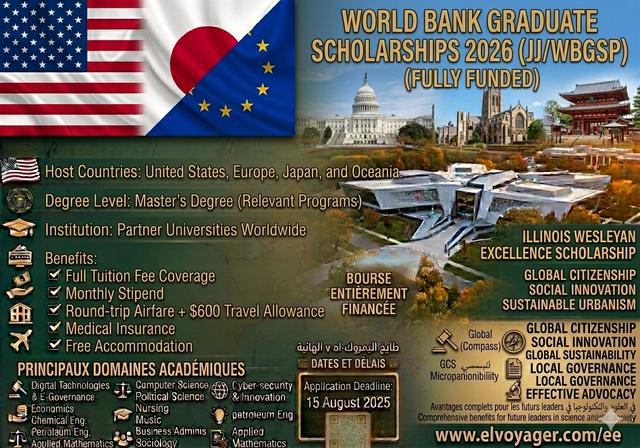 World Bank Graduate Scholarship 2026 (Fully Funded) - Host Countries: United States, Europe, Japan